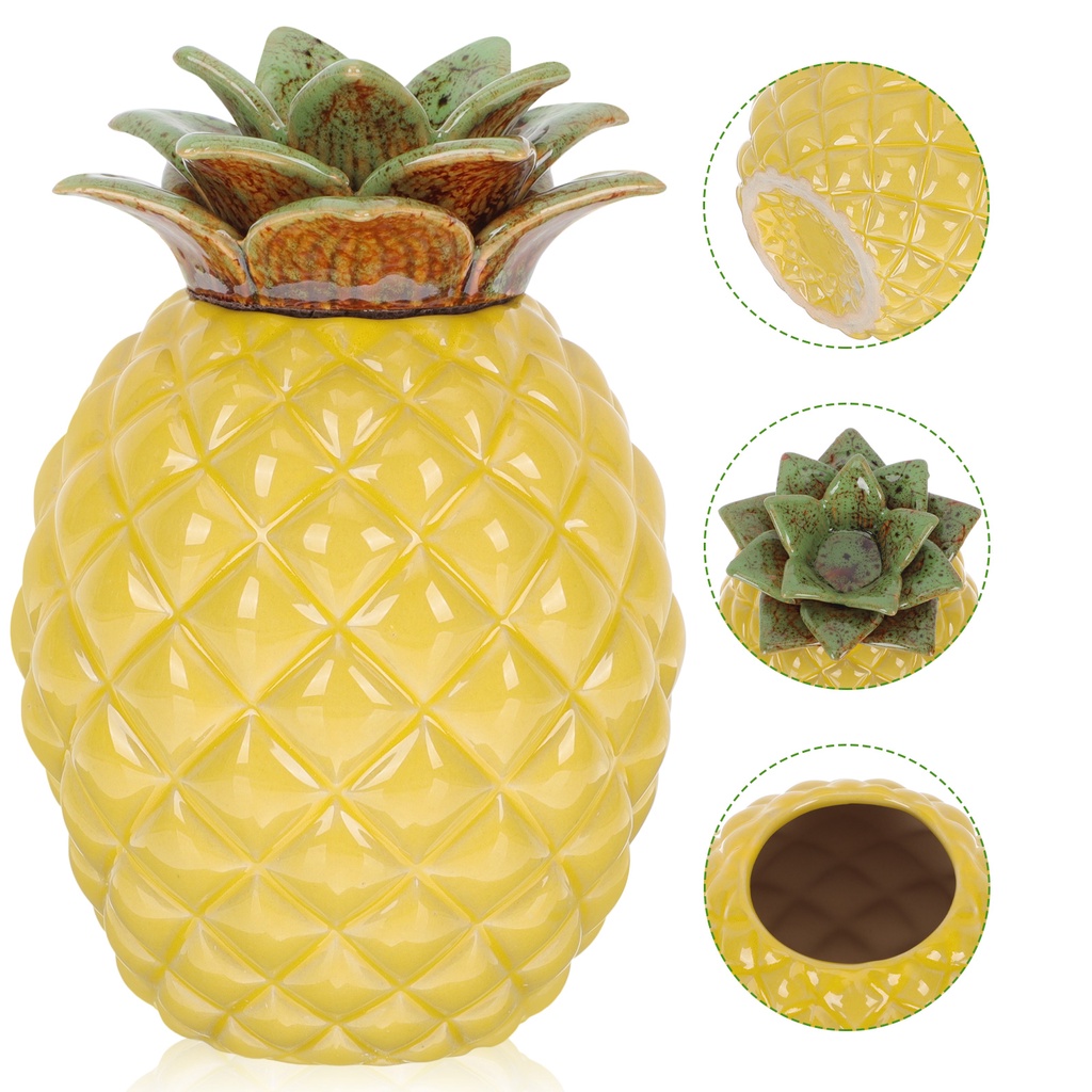 Ceramic Canister Pineapple Tea Coffee Sugar Canisters Vintage Tea