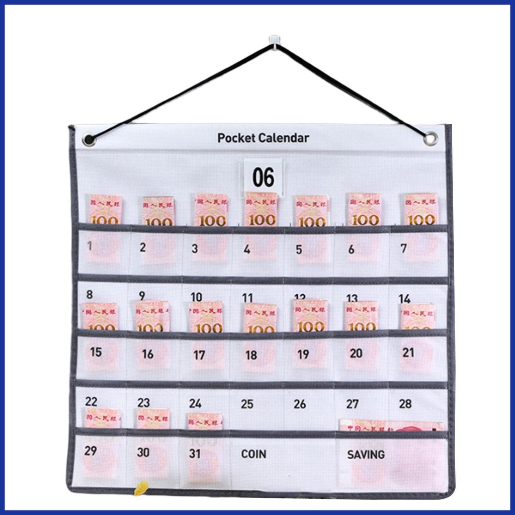 Wall Calendar with Pockets Small Items Storage Organizer Wall Mounted