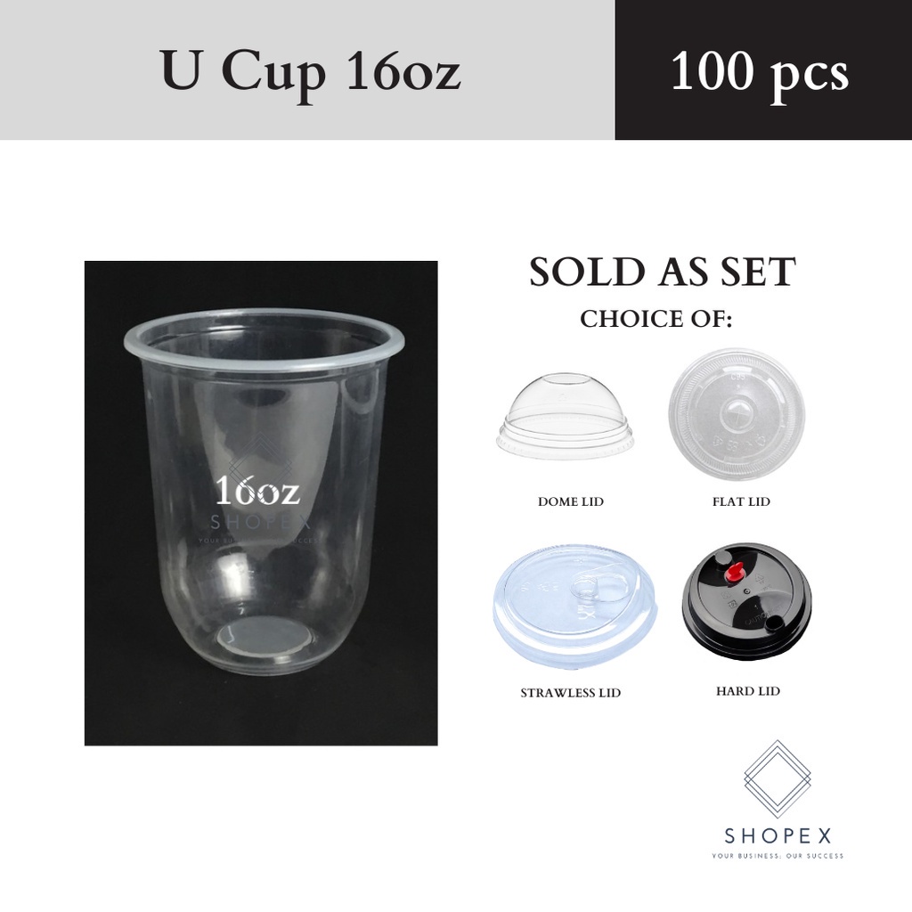 U Cup 95 Mm Milktea Cup With Lids 100 Pcs Bndl Disposable Plastic Cupsmilk Tea Cupsjuice 5478