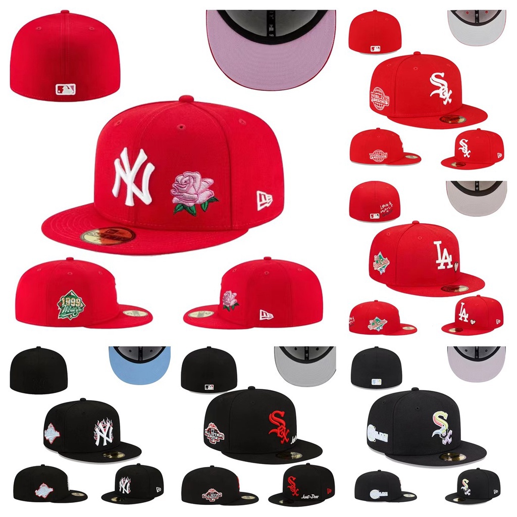 MLB Cap New York Yankees Fitted Hat NonAdjustable Baseball Cap Full