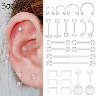  BodyAce 100pcs Clear Silicone Earrings Backs, Clear