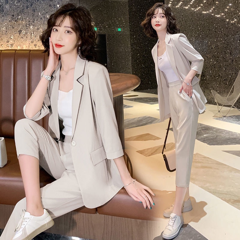 Coat for Woman Blazer TwoPiece Set Women's Suit Jacket Fashion Casual