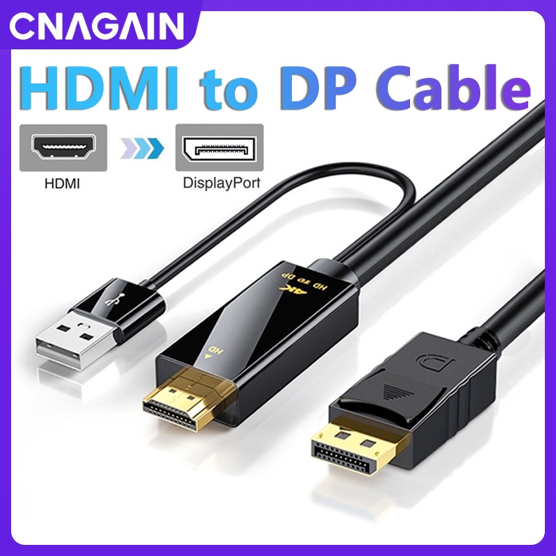 Ugreen 4k displayport to hdmi cable unidirectional uhd dp to hdmi connector video display cord for hdtv monitor projector computer 16ft