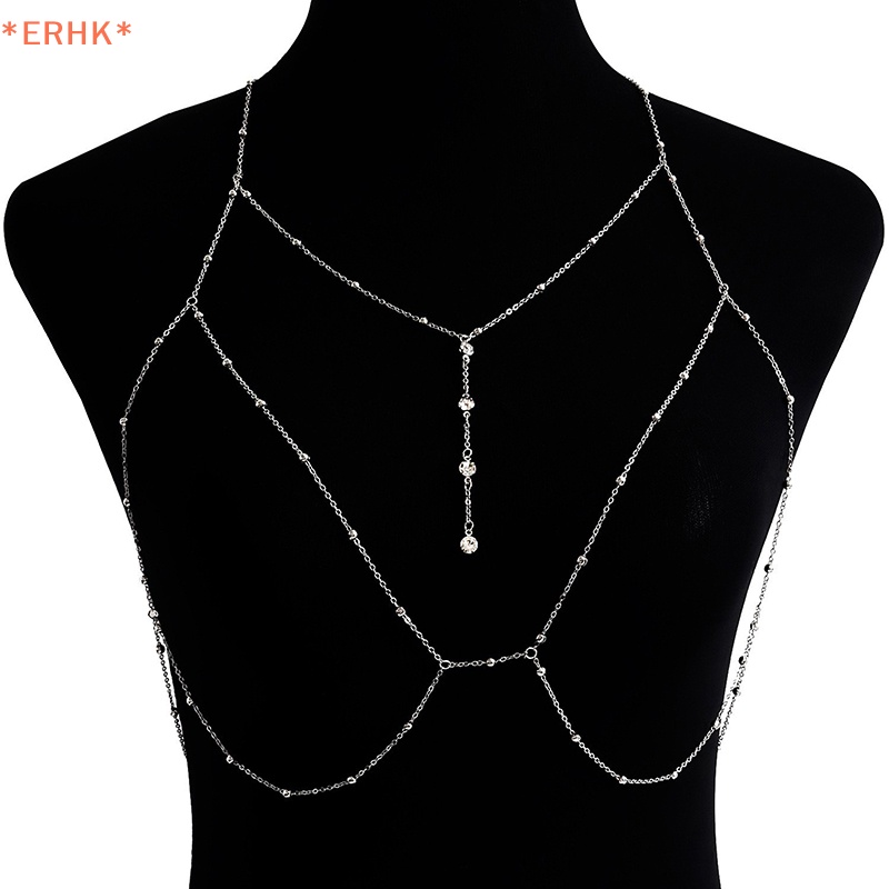 QrhYK> Cross Chest Breast Belly Body Chain Necklace for Women Girls Bra