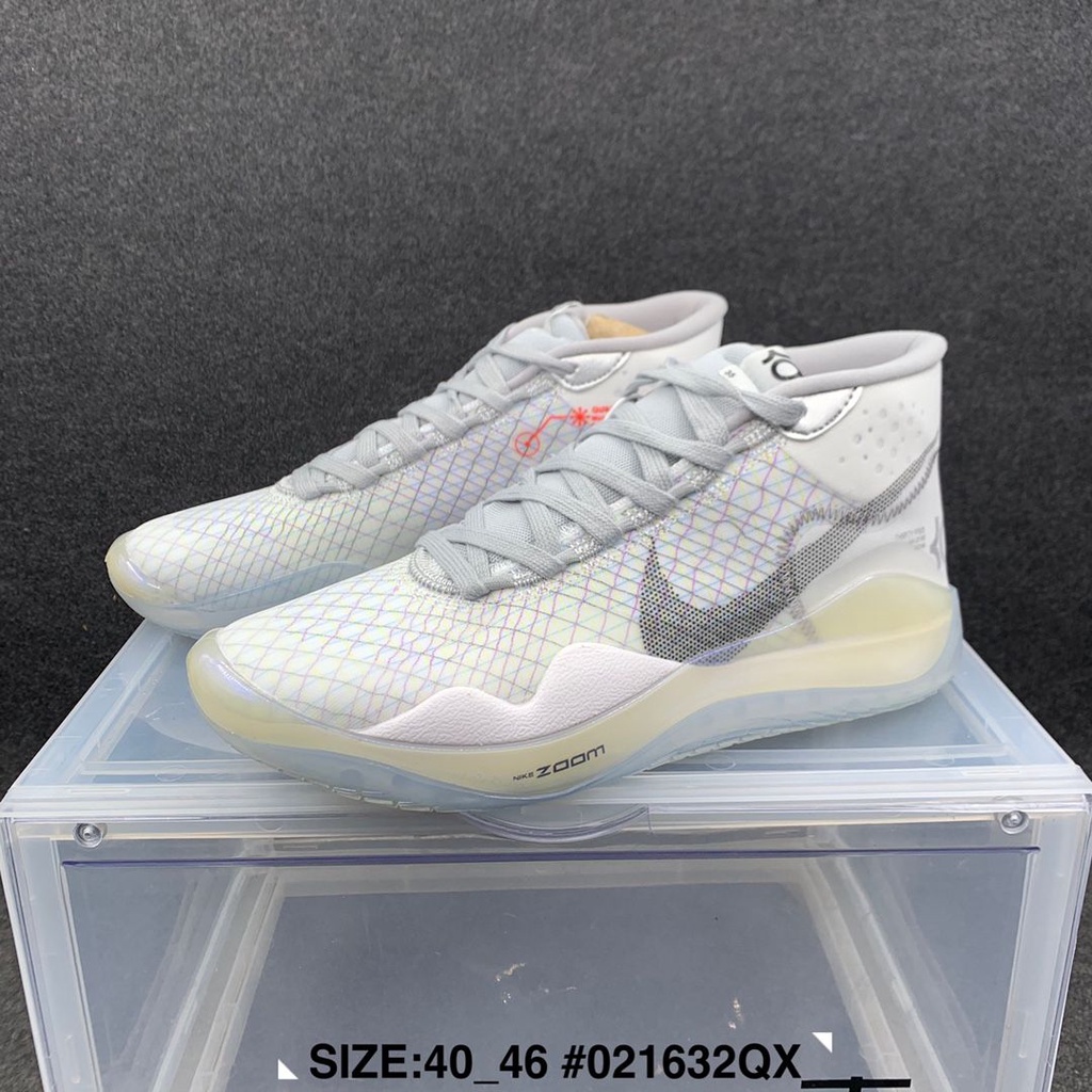 Nike zoom kd12 shop basketball shoes white wolf grey