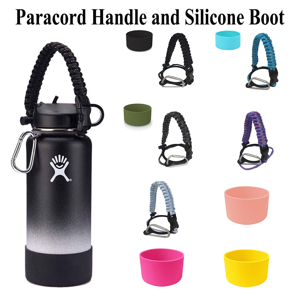 Paracord Handle and Silicone Boot for Aquaflask Hydroflask Outdoor