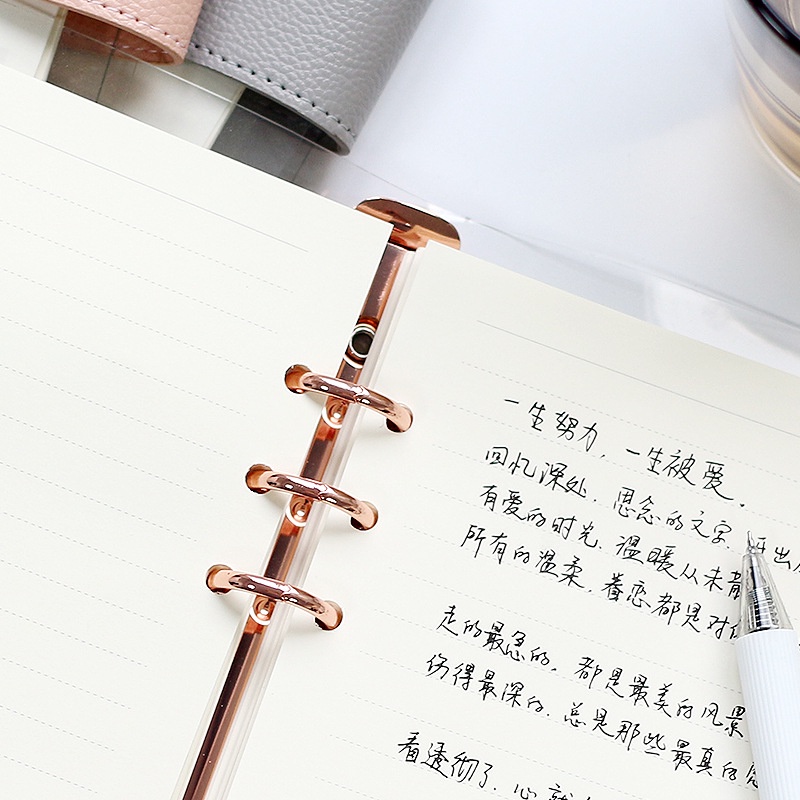A5/A6/B5 6 Holes PVC Transparent Binder Refillable Notebook Notepad ...