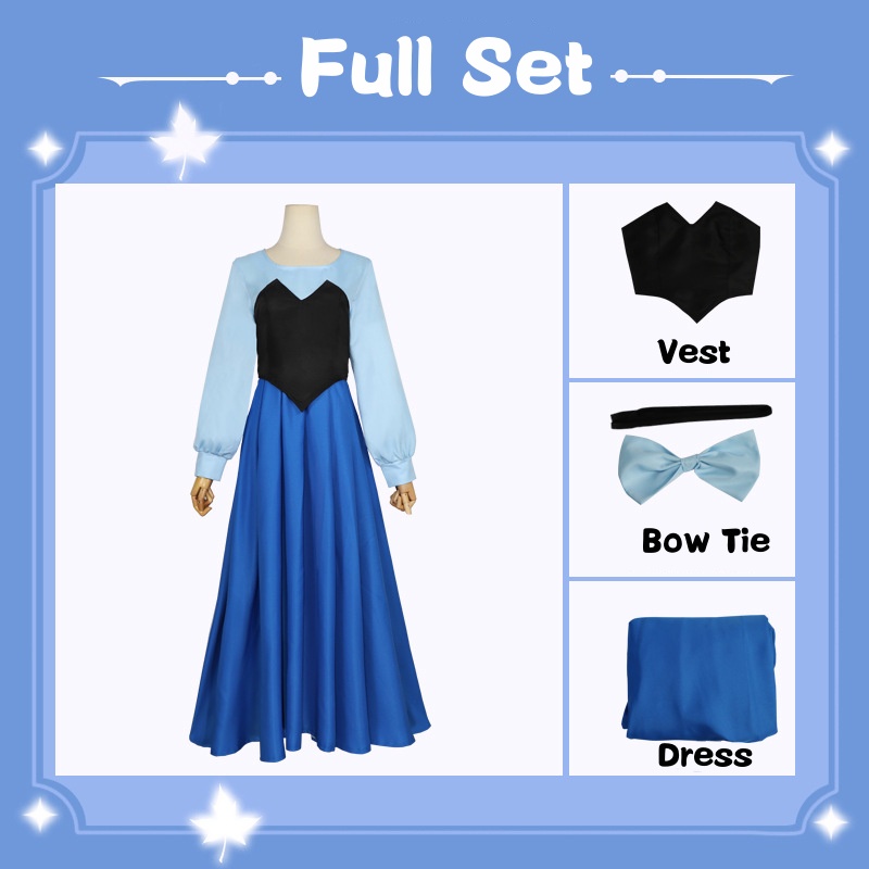 JN - Mermaid Cosplay Dresses Woman ARIEL Princess Cosplay Blue Dress+Vest+Wig  Full Set Adult Disney Princess Cosplay Costumes | Shopee Philippines