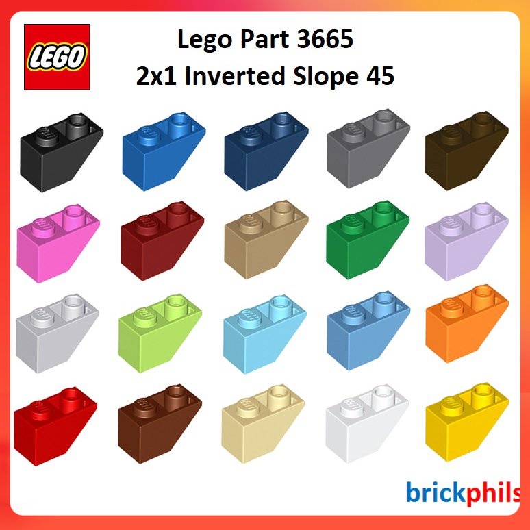 Lego Part 3665 - 2x1 Inverted Slope 45 (5pcs per Lot) | Shopee Philippines