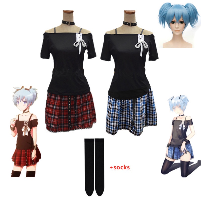 Anime Assassination Classroom Shiota Nagisa Cosplay Costume Girl Punk