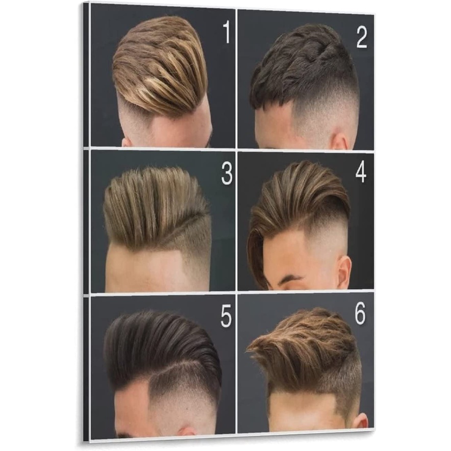 Modern Barber Shop Salon Hair Cut For Men Chart Poster ，laminated Mens
