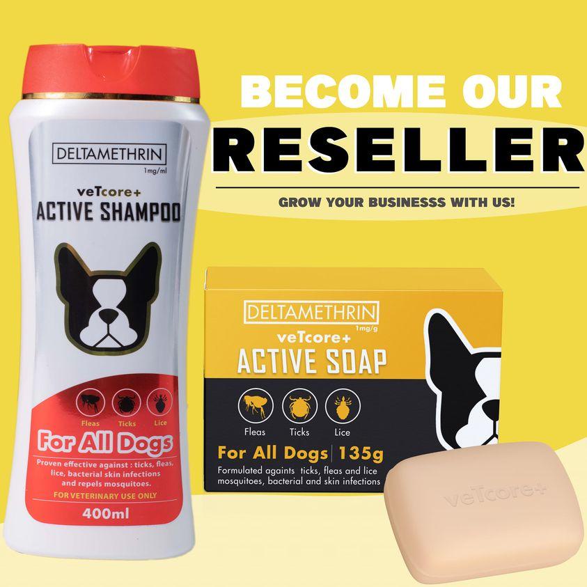 Vet Core Plus Active Dog Shampoo 400ml & Herbal Dog Soap 125g Shopee