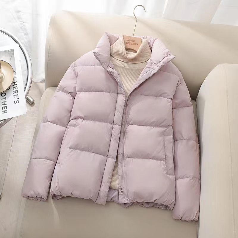 Women Fashion Casual Loose Zipper Stand Collar Cotton Jacket Autumn Winter Down Cotton Jacket 1746