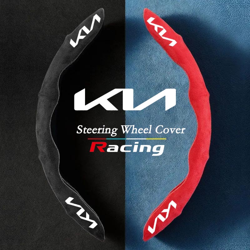 Kia Car Steering Wheel Cover Suede Leather for Morning Seltos K2 K3 K5