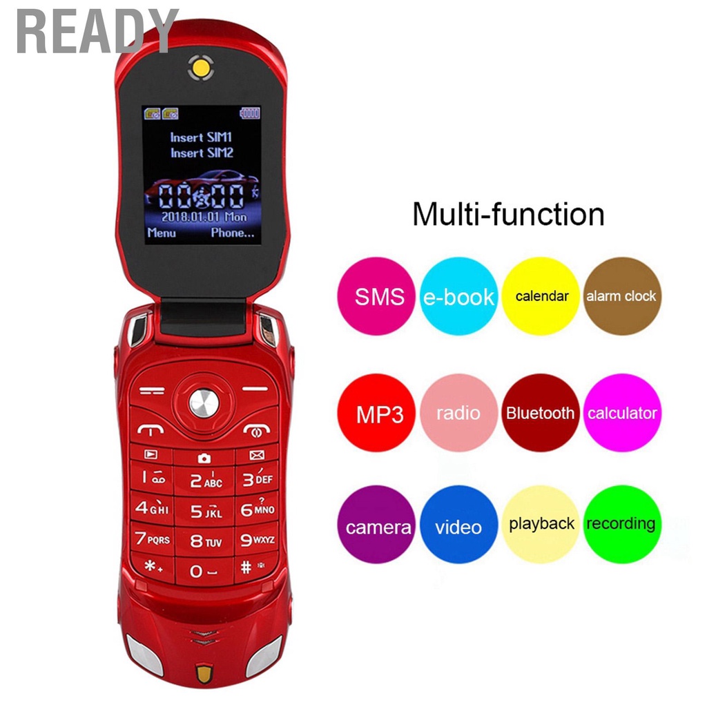 Ready Stock For Ferrari Car Shape Phone Flip Keypad Car Model Mobile ...