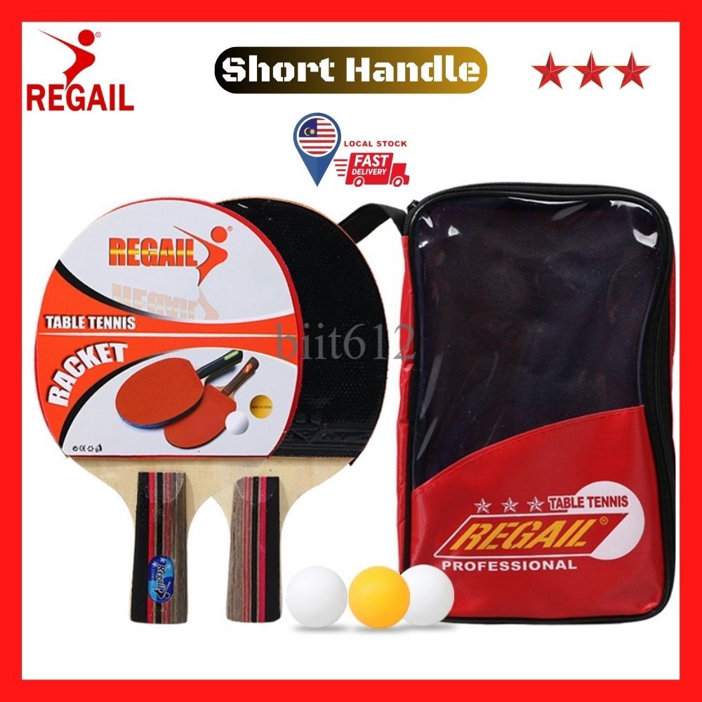 LOCAL Regail Short Handle Table Tennis Ping Pong Bat Raket Ping Pong