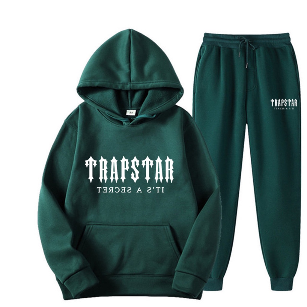 TRAPSTAR Letter Printed Sportswear 8 Colours Warm Two Piece Set Loose ...