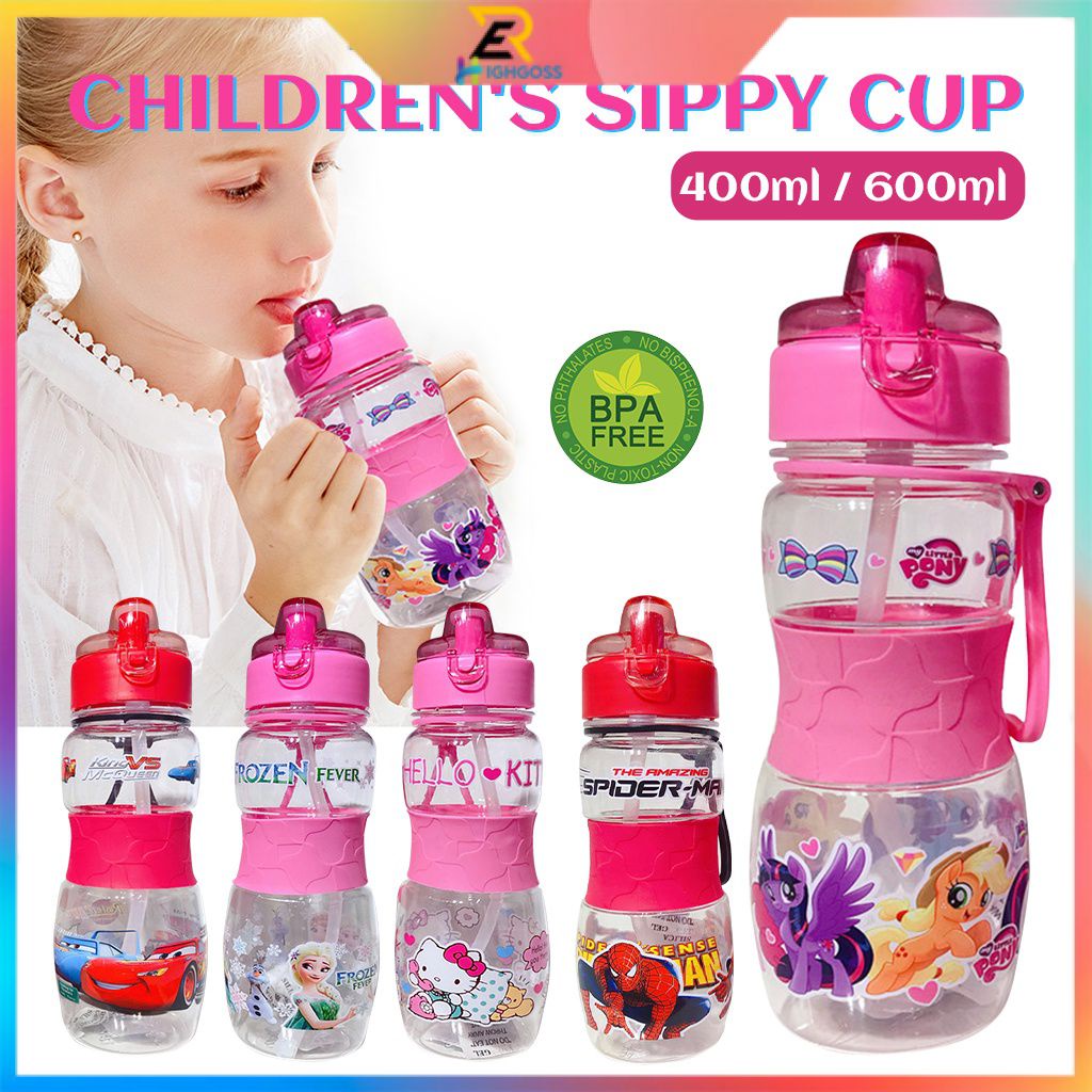 Cartoon Water Bottle For Boys And Girls Tumbler Drinking Cup With Straw 