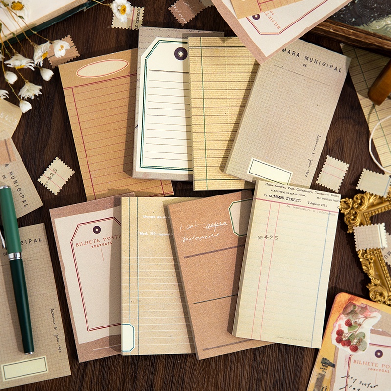 Journal Go 50 sheets Light Vintage Basic Memo Pads Material Paper Junk ...