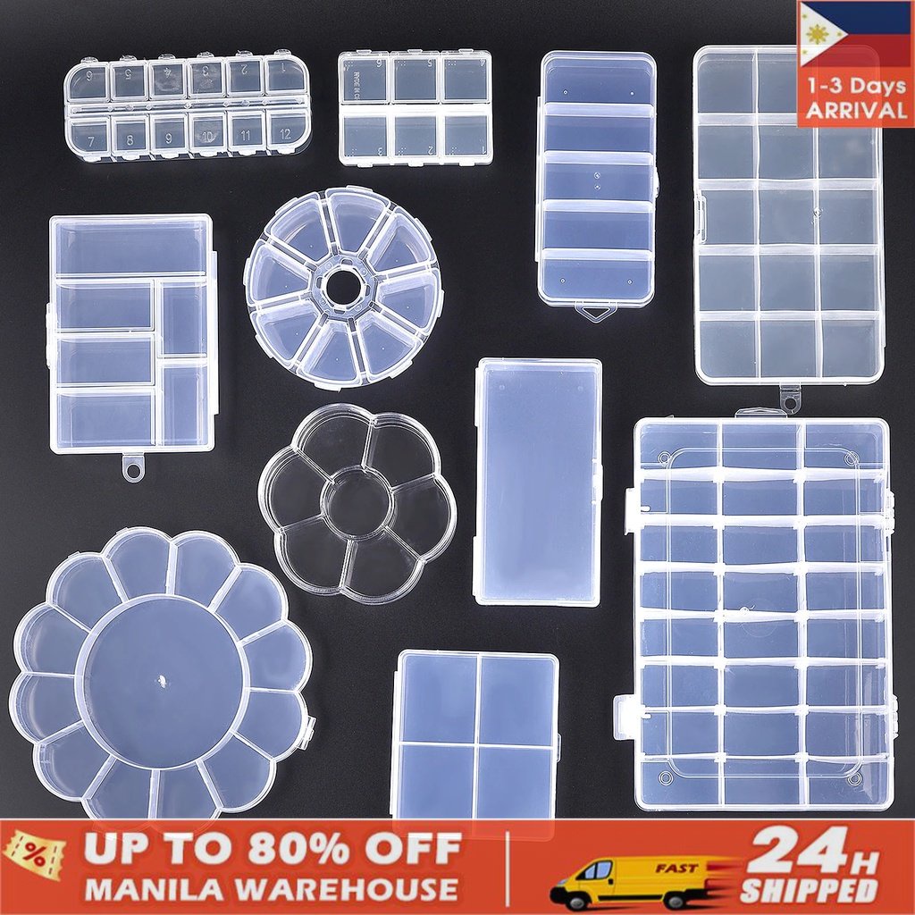 Clear Plastic Storage Jewelry Box Compartment Container for Beads
