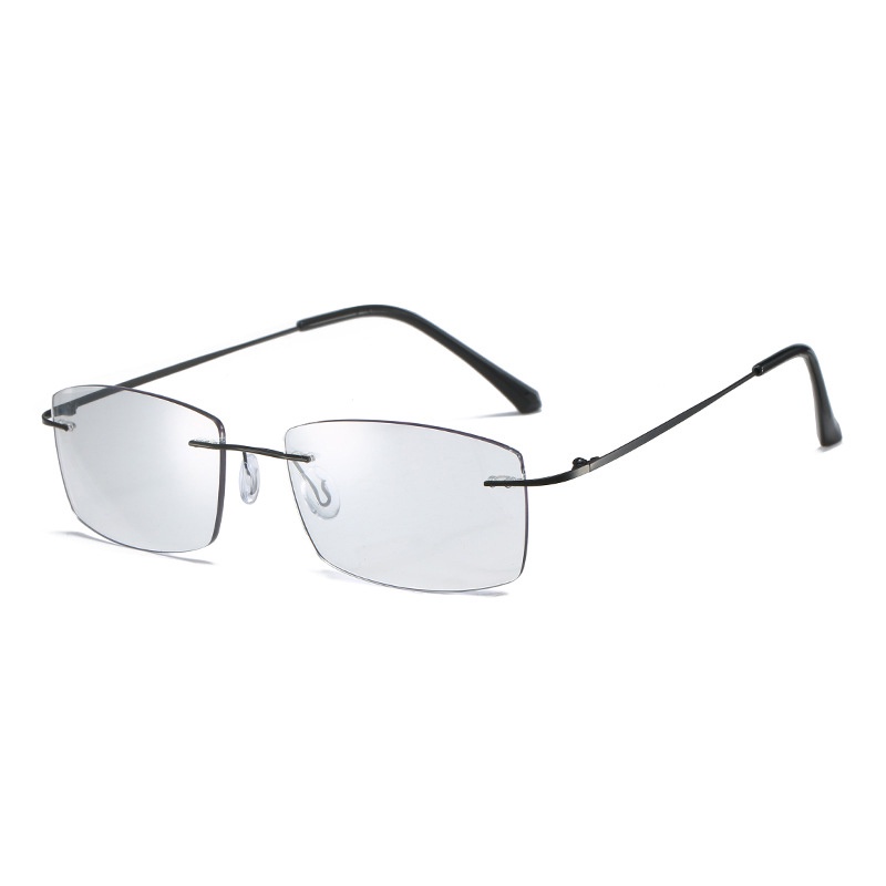 Photochromic Anti Radiation Frameless Glasses For Women Men Rimless Transition Glasses Shades No 5524