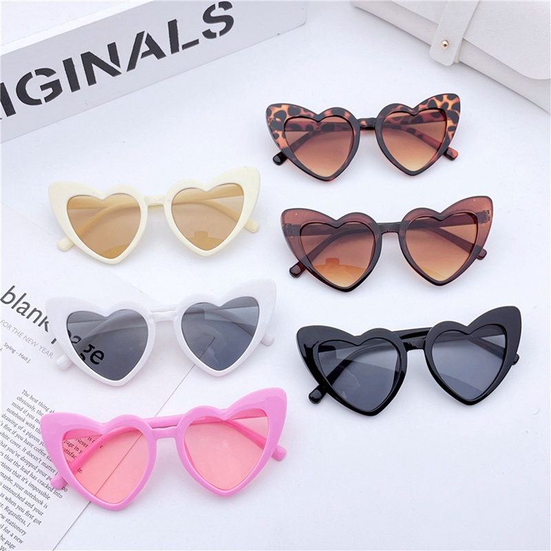 Relifebb Girl Sunglasses Heart shaped Glasses Children Fashion Mirror Sunglasses