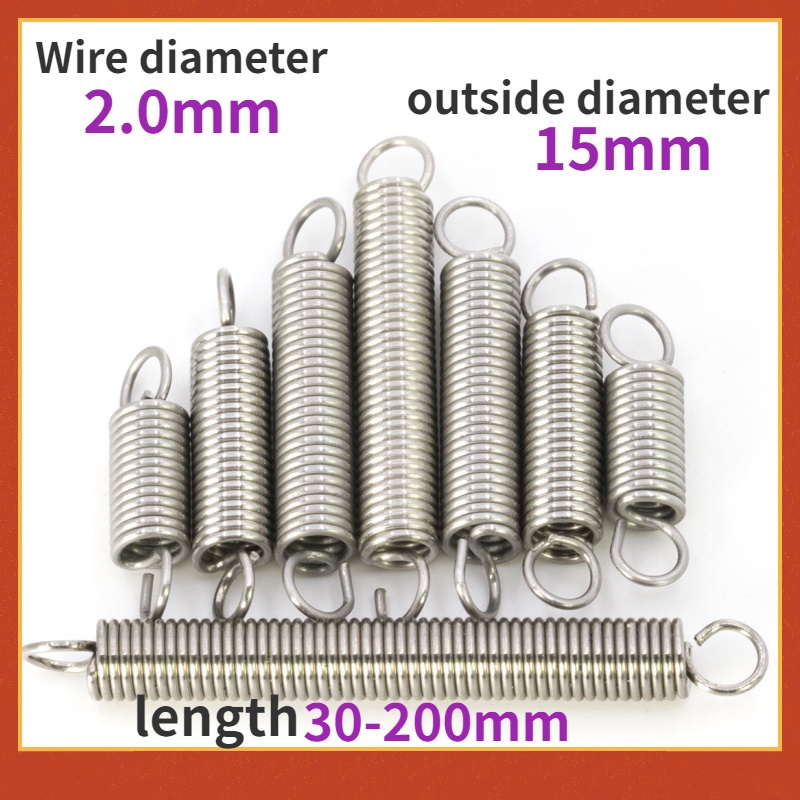 【COD】SUS304 stainless steel Tension spring d2.0mm OD15mm 304 stainless ...