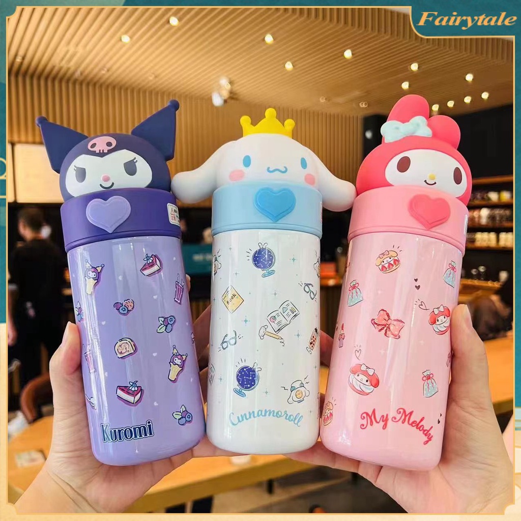 350ml Sanrio Thermos Cup Kuromi Cinnamoroll My Melody Water Bottle ...