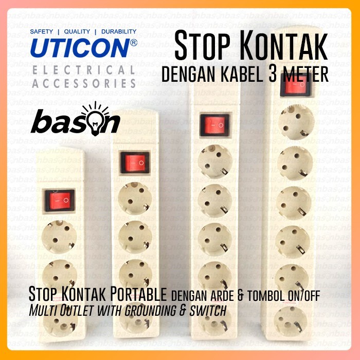 Uticon Socket + 3-6 hole Switch + 3m / 5m Cable - Ready to Use | Shopee ...