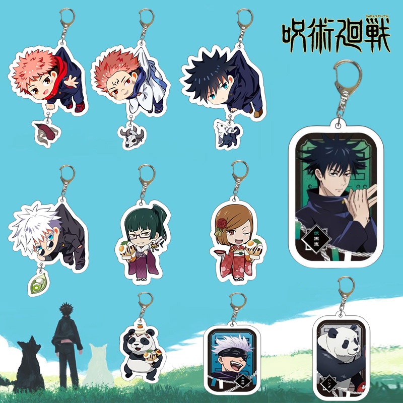Fashion Anime Jujutsu Kaisen Key Chain Acrylic Cartoon Figure Yuji Itadori  Kugisaki Key Ring For Women Men Bag Car Key Holder