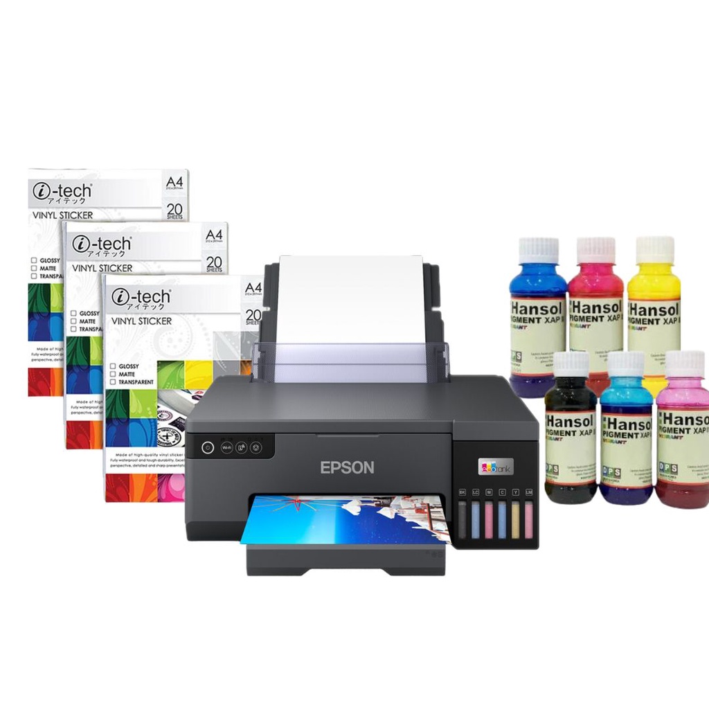 Epson L8050 Pigment Printer Bundle (L8050 + Hansol Pigment Inks + Vinyl ...