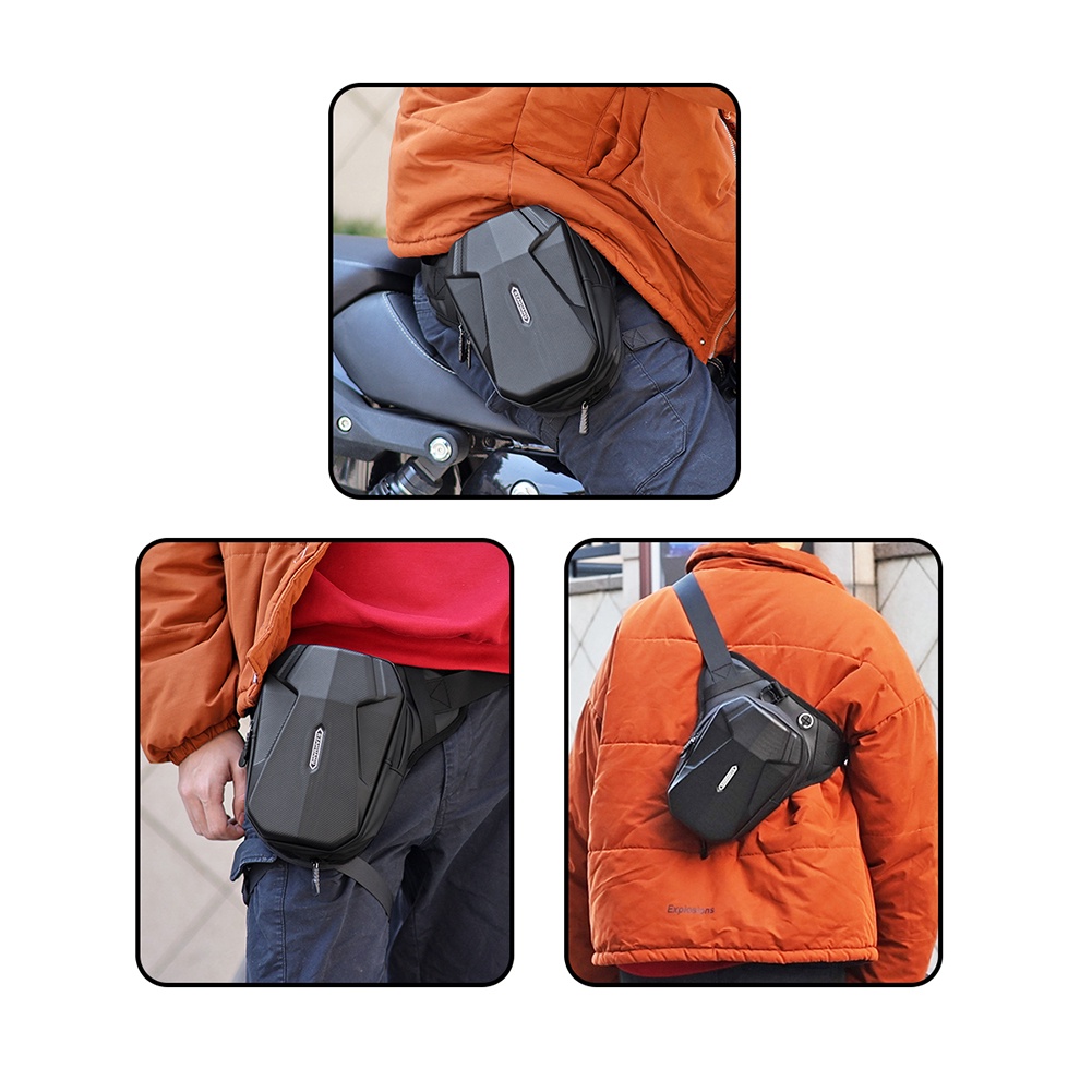 Motorcycle Leg Bag Hard Shell Motorcycle Drop Leg Side Bag Expandable ...