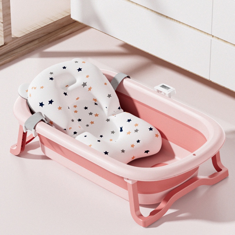 Baby Bathtub Newborn Basin Foldable Bathtub&Bathmat Set for Kids