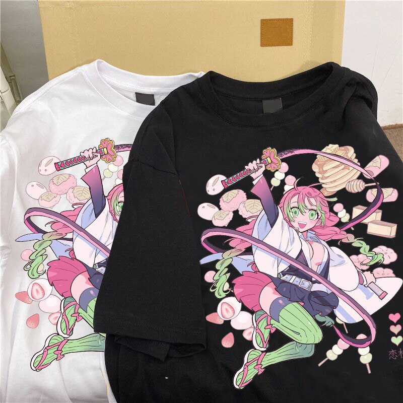 Anime Cartoon T Shirt Women Demon slayer -Kanroji Mitsuri Yaiba Clothes ...