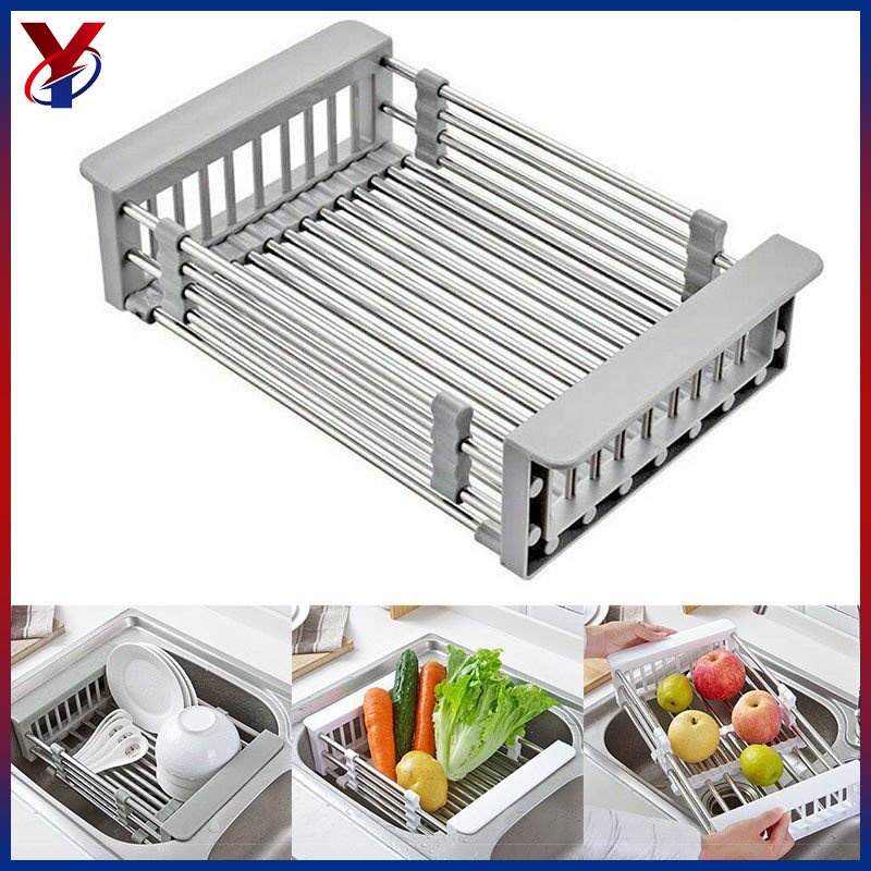 Kitchen Rack Retractable Sink Water Filter Rack Drain Basket Stainless ...