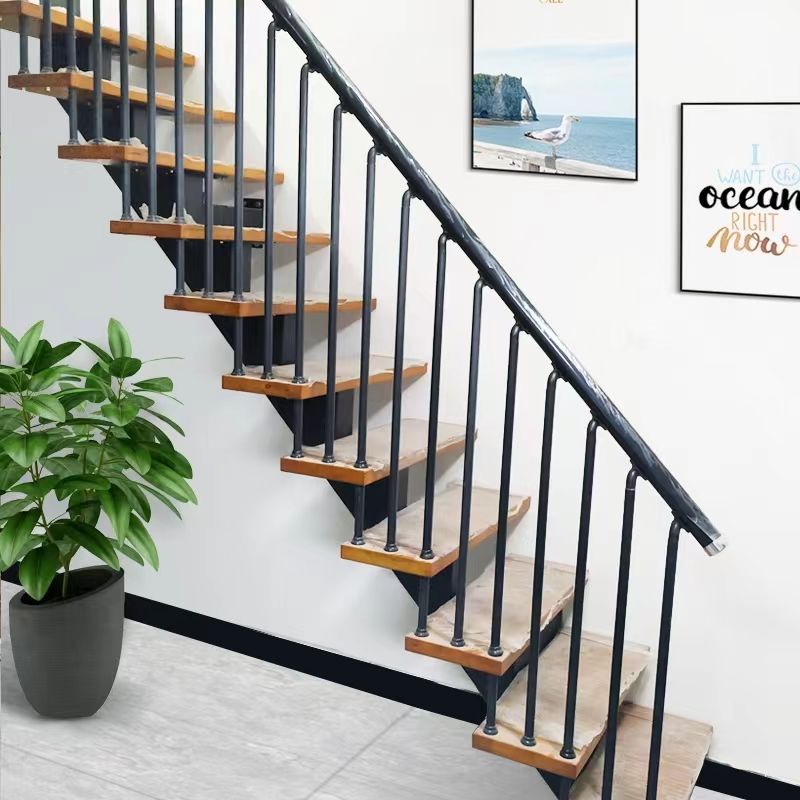 Straight Stairs Indoor Rotating Attic Duplex Floor Loft Steel Wood