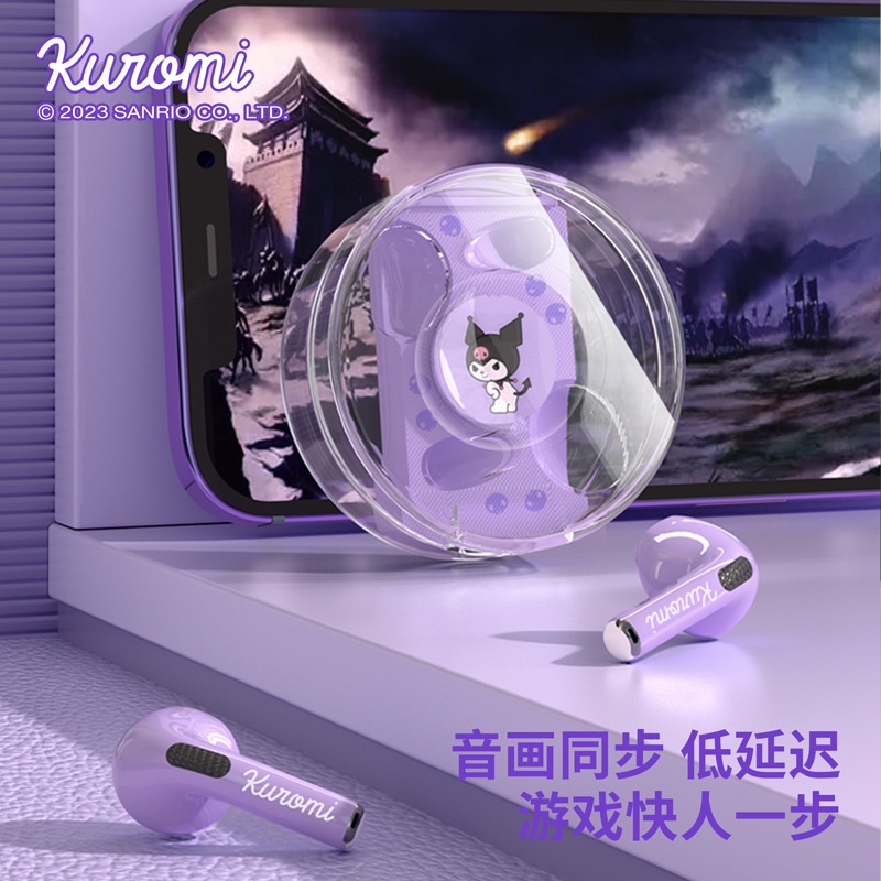 Kawaii Earphones Wireless Bluetooth Sanrio Hello Kitty Cinnamoroll Cartoon Anime Noise Reduction