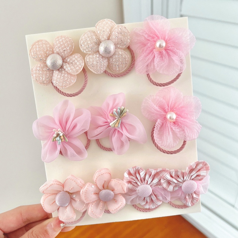 Korean Style Women Girl Elastic Hair Tie for Kids Baby Ponytail Set