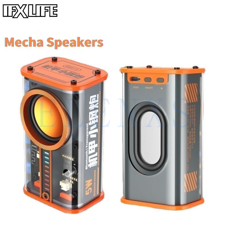K07 A36 Mecha Speakers Transparent Wireless Bluetooth Speaker RGB Mini