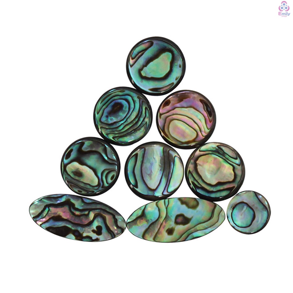 9pcs Colorful Abalone Shell Key Button Inlays for Tenor/ Alto/ Soprano ...