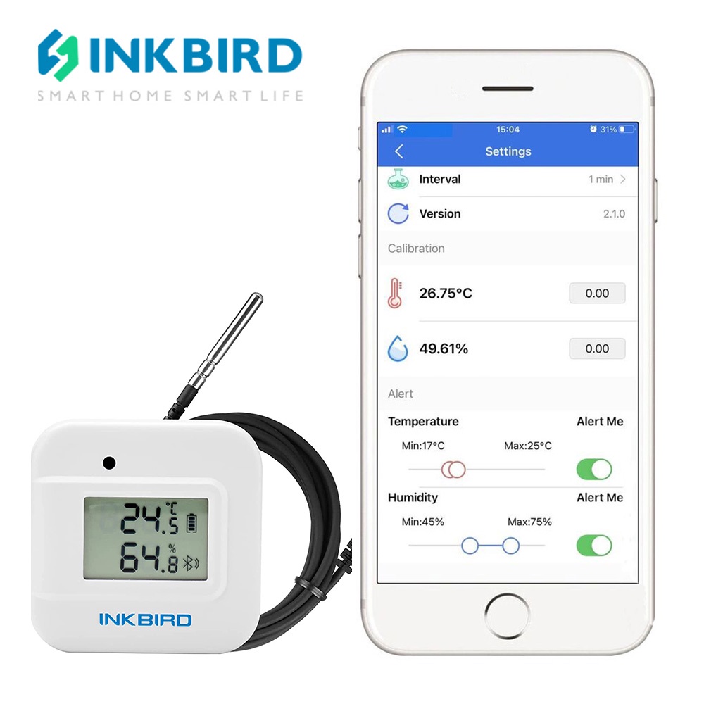INKBIRD IBSTH2 Plus Temperature and Humidity Hygrometer Bluetooth Data Logger Sensor Display