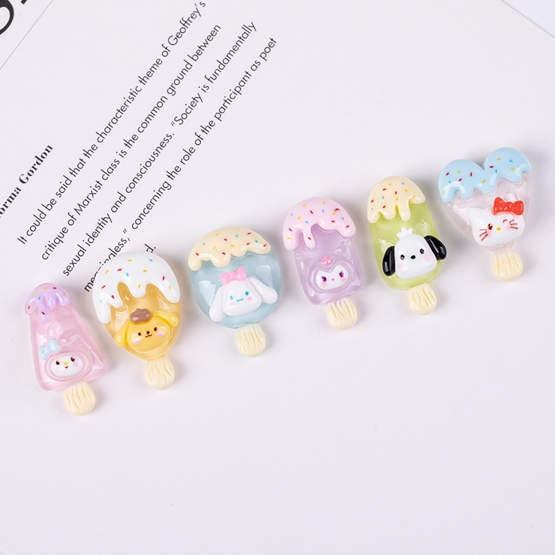 Crocs Jibbitz Cute Sanrio Cartoon Ice Cream 2.5D DIY Resin Shoes Charm ...