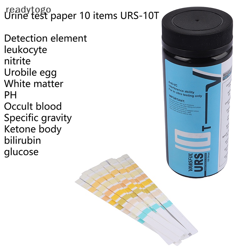 [readytogo] 100 Strips URS10T Urinalysis Reagent Strips 10 Parameters Urine Test Strip Stool