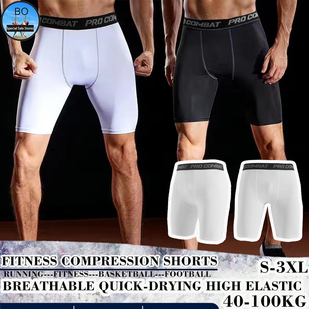 BOSPORT Men`s Compression Short Pants Basketball Legging Supporter Short  Gym Sports Leggings Running Tights Fitness Workout Pro Combat Compression  ZEKI