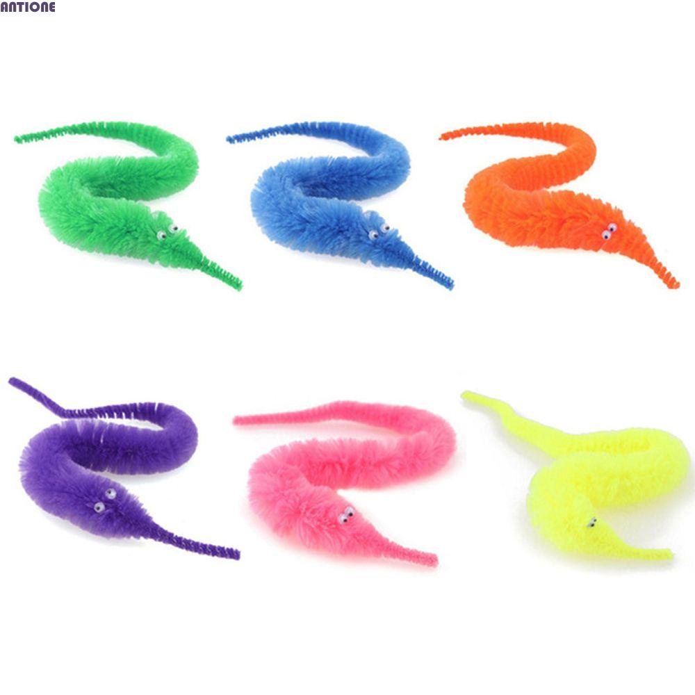 ANTIONE Party Supplies Fuzzy Worm Toys Party Favors Worms on a String