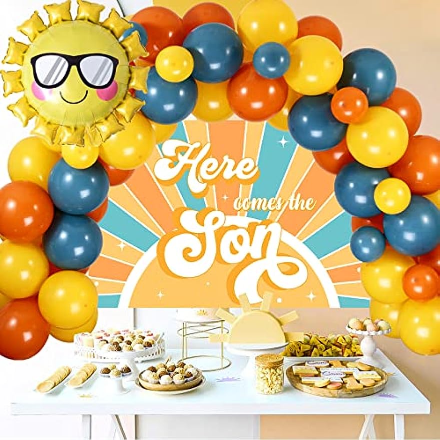 Here Comes the Son Baby Shower Decorations Boy, Sunshine Retro Baby ...