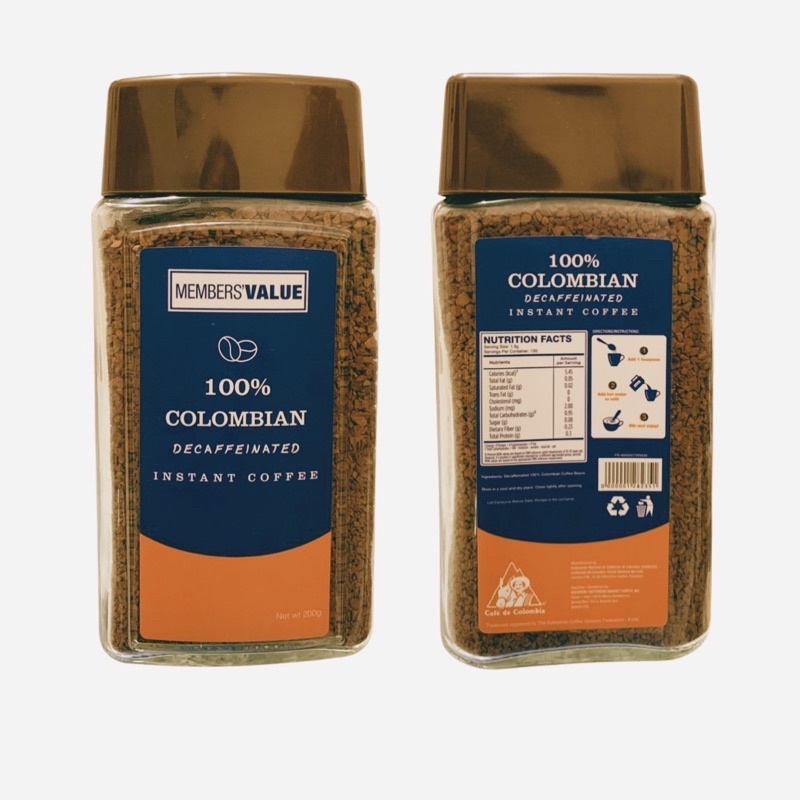 Members Value 100 Columbian Decaffeinated Instant Coffee 200g Shopee