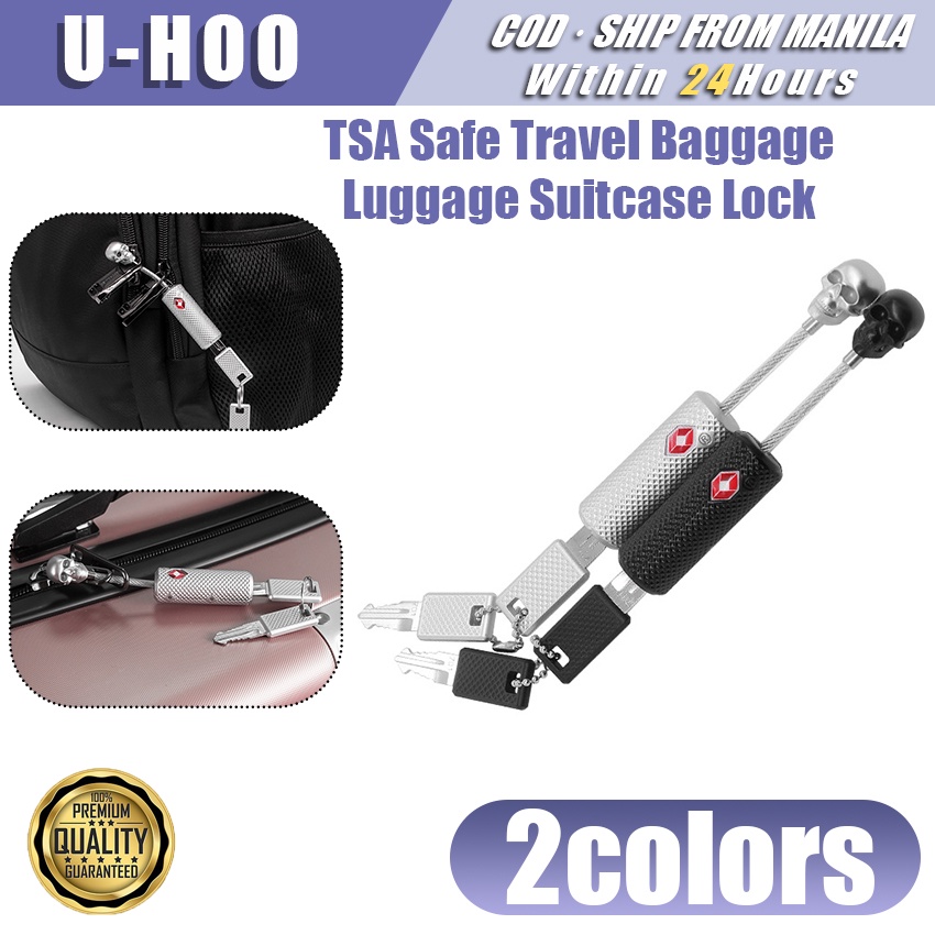 TSA Approved Cable Luggage Lock Wire lock Padlock with keys for Gym