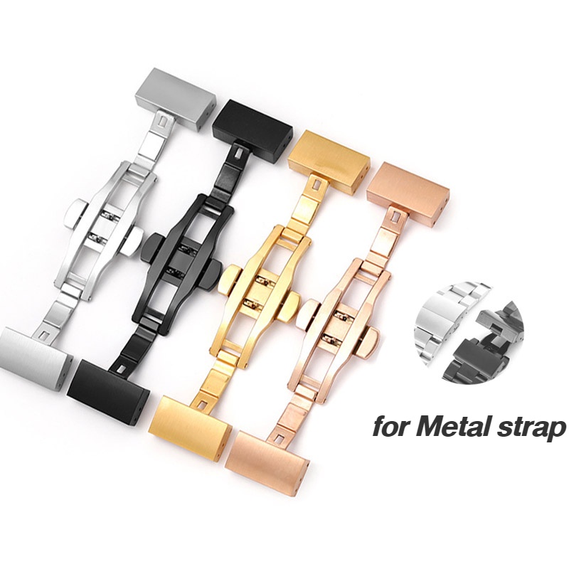 Double Press Butterfly Clasp for Stainless Steel Metal Strap Silicone ...