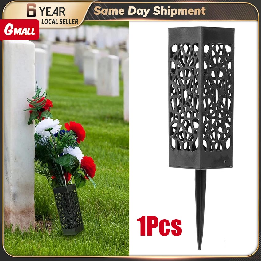 Memorial Cemetery Flower Vase with Long Stake Hollow Cone Grave Vase